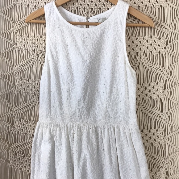 Joie Soleil White Boho Eyelet Lace Sleeveless Mini Dress | Size XS - Picture 4 of 11